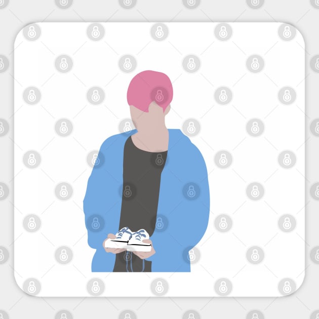 Jimin Spring Days Pink Hair Silhouette Sticker by BTSKingdom